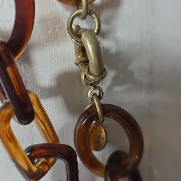 J.Crew Long Tortoise Shell Chain Necklace - Picture 3 of 5